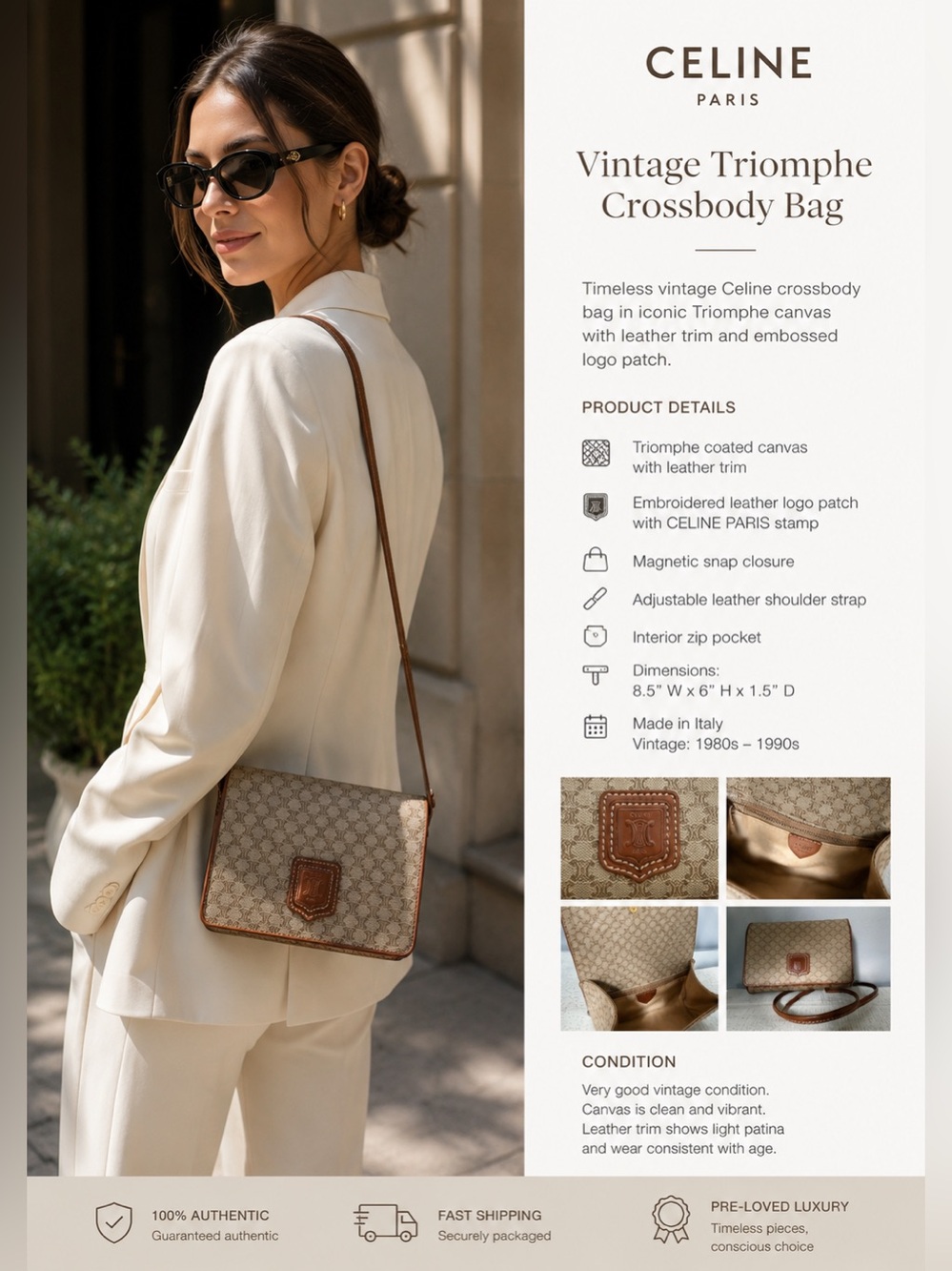 ✨ Vintage CELINE Triomphe Crossbody Bag ✨
